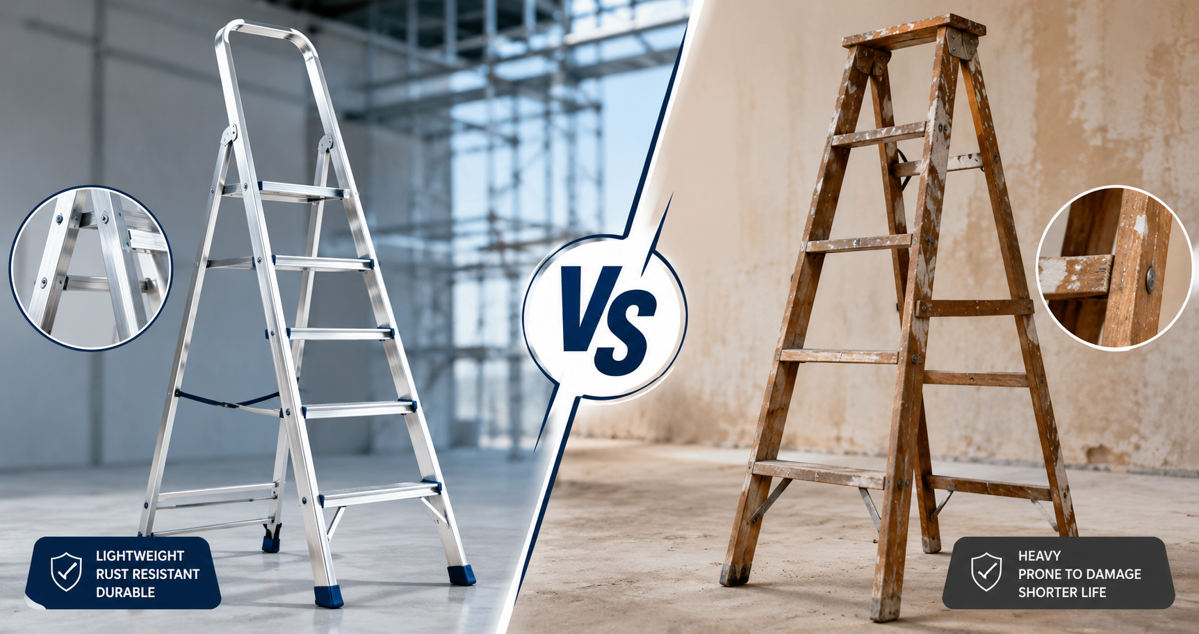 Aluminium Ladder vs Wooden Ladder: Which One Lasts Longer?